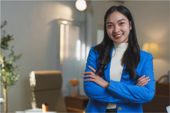 Professional in a blue blazer