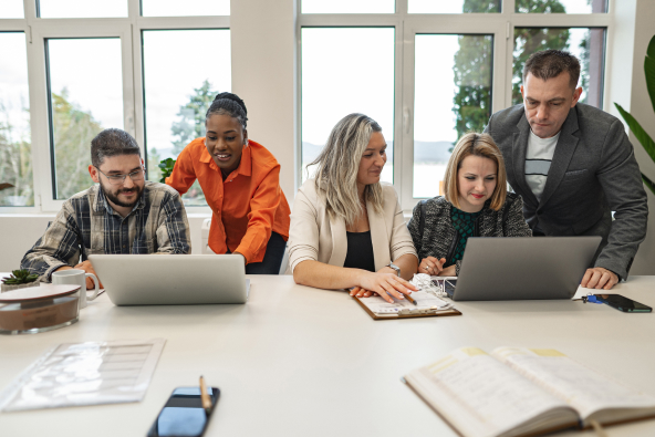 a team working together