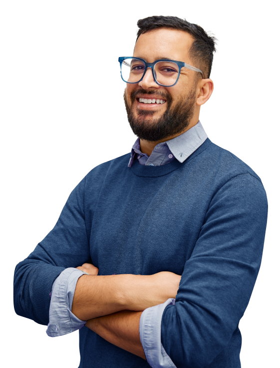 Smiling male professional with arms crossed