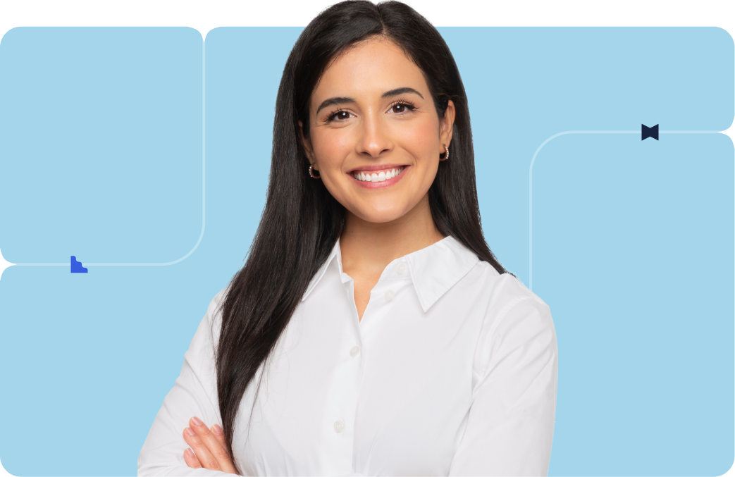 Businesswoman on orange background