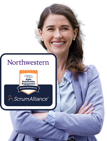 Scrum Alliance and North Western microcredential badge - agile stakeholder engagement