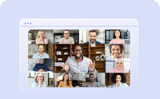 Screenshot of professionals on a desktop screen