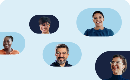 collage of smiling professionals