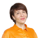 Person in an orange blouse