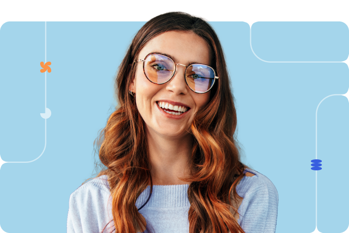 Person smiling wearing glasses